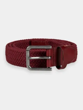 Leather-trimmed cord belt