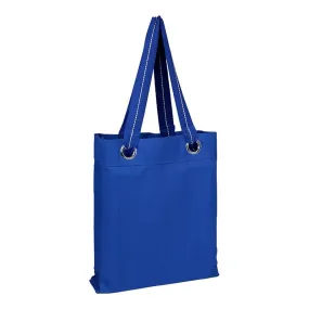 100% Cotton Heavy Canvas Tote Bag With Large Grommets And Stripped Handles