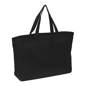 100% Cotton sheeting travel tote with matching handles, and full side and bottom gusset