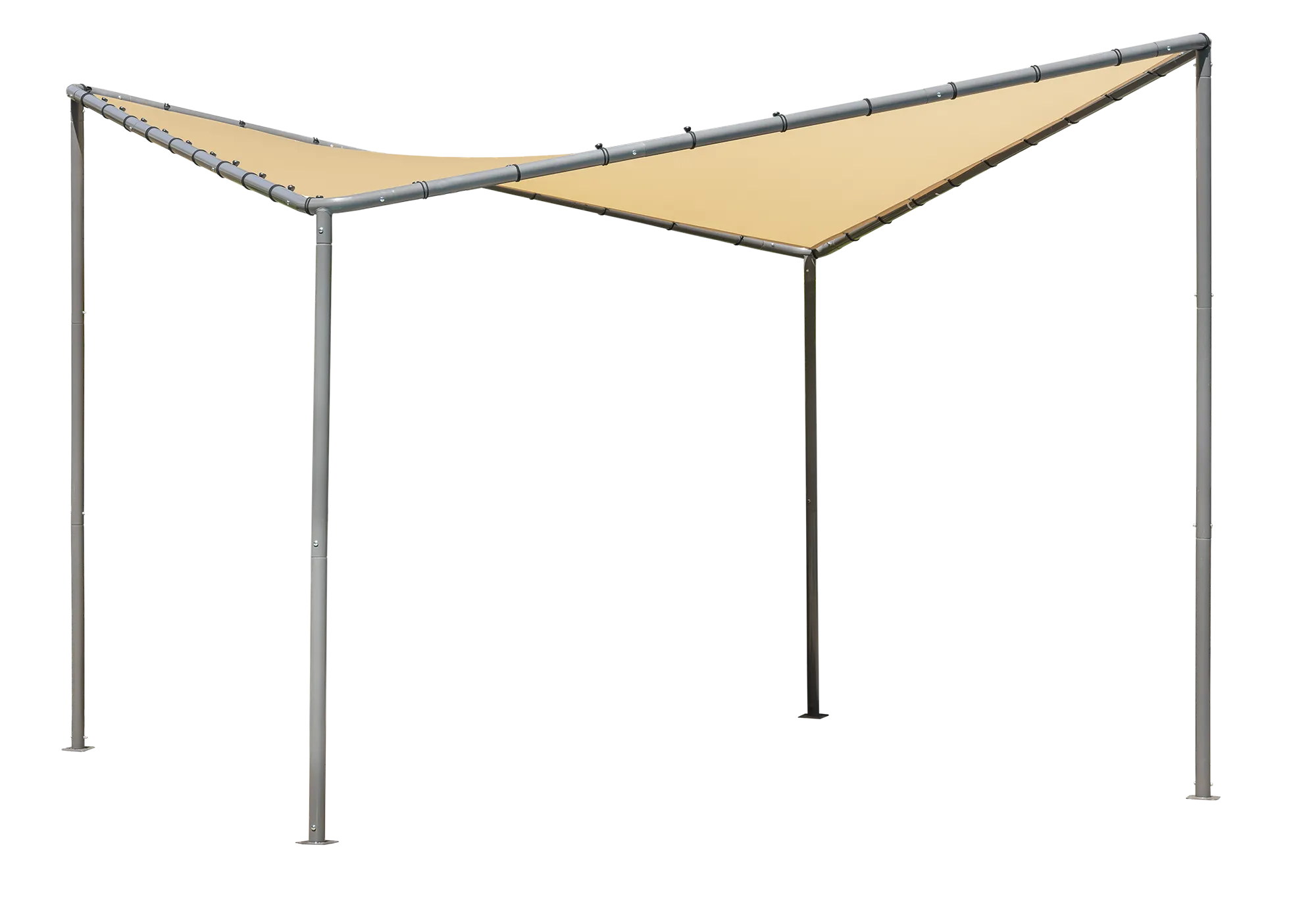 10x10 Del Ray Gazebo Canopy Charcoal Frame Tan Cover