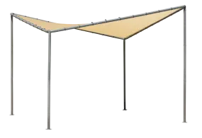 10x10 Del Ray Gazebo Canopy Charcoal Frame Tan Cover