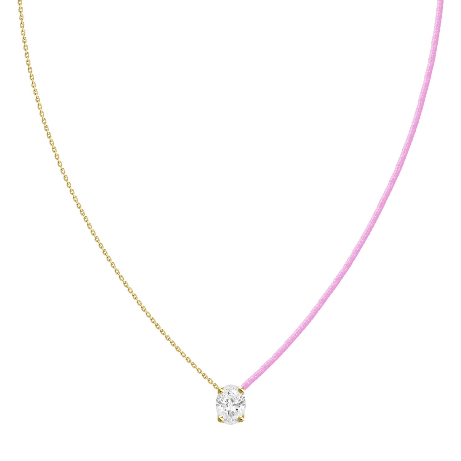 18k Fancy Diamond Chain/Silk Cord Necklace