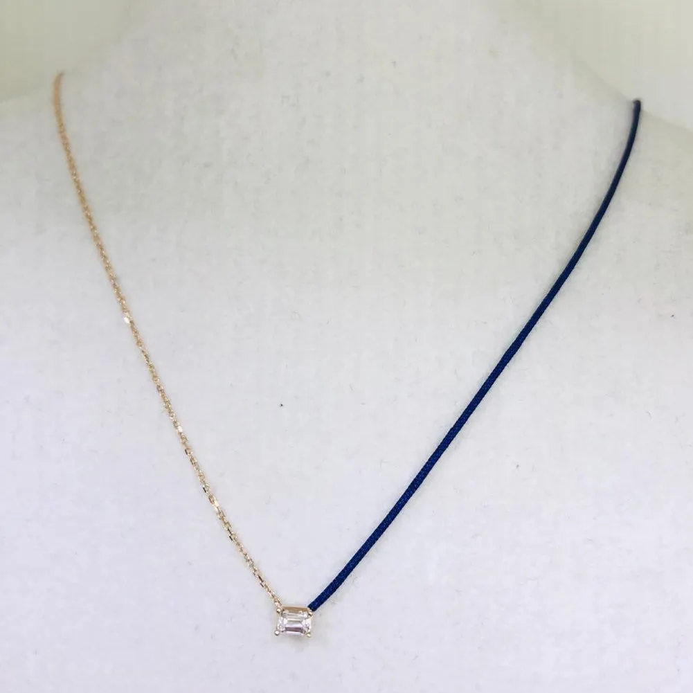 18k Fancy Diamond Chain/Silk Cord Necklace