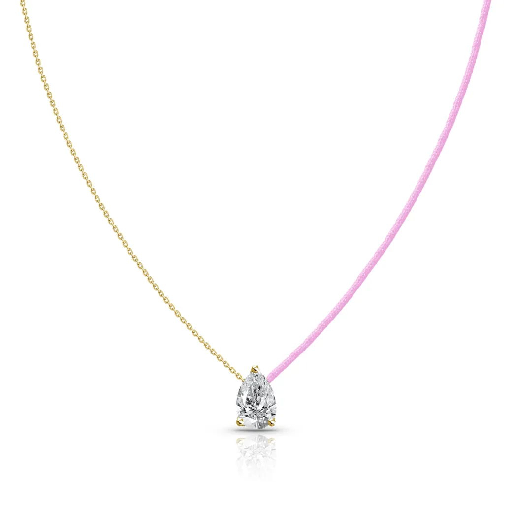 18k Fancy Diamond Chain/Silk Cord Necklace