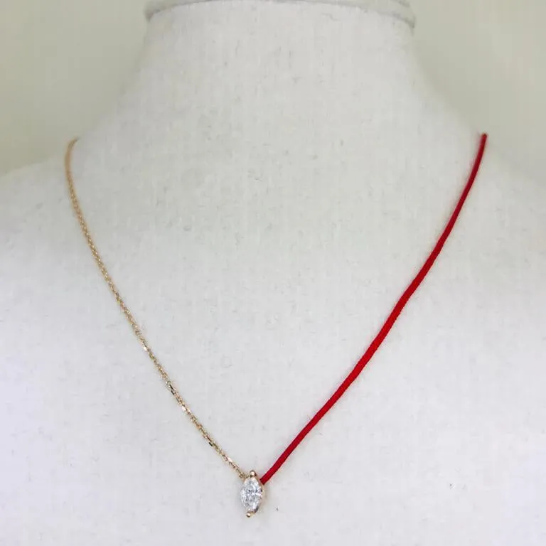 18k Fancy Diamond Chain/Silk Cord Necklace