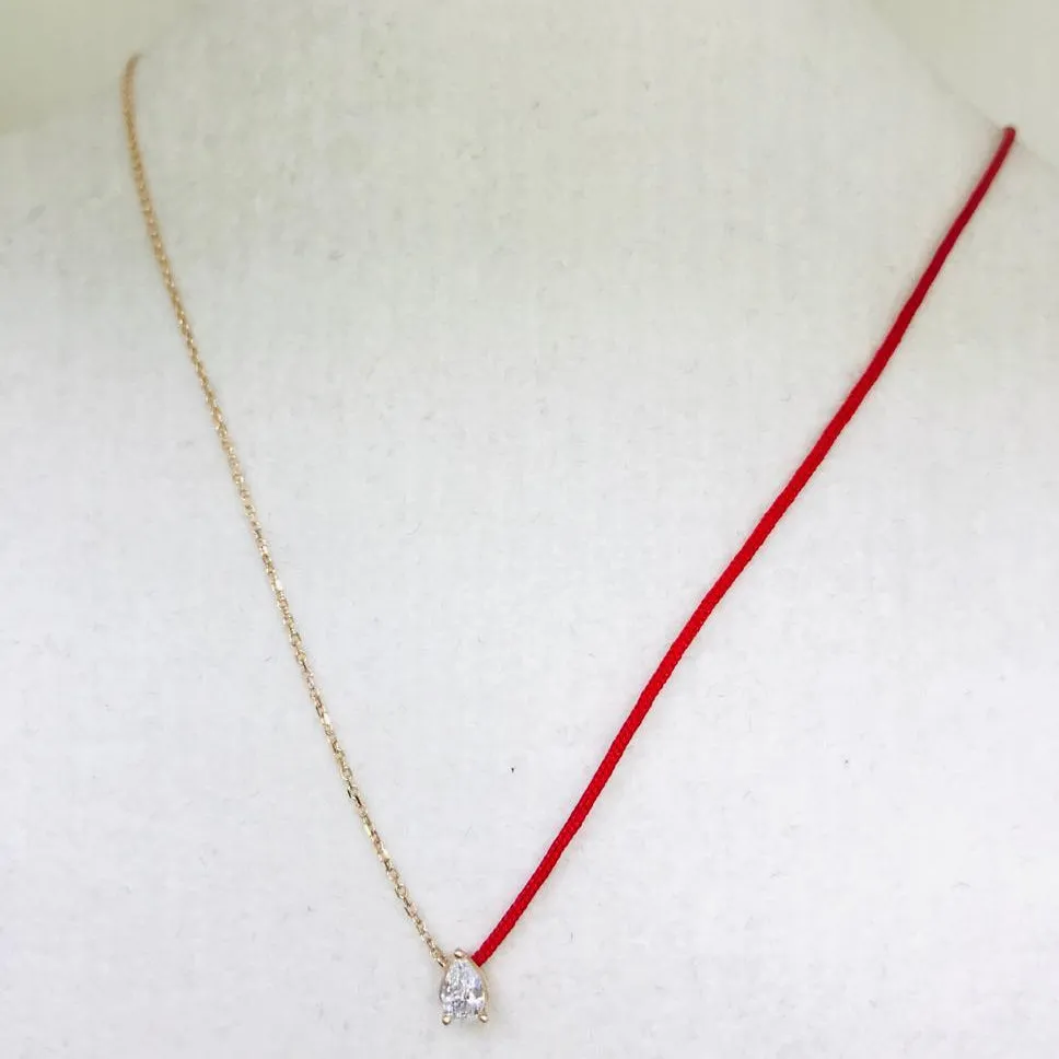 18k Fancy Diamond Chain/Silk Cord Necklace