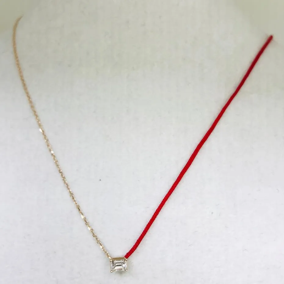 18k Fancy Diamond Chain/Silk Cord Necklace