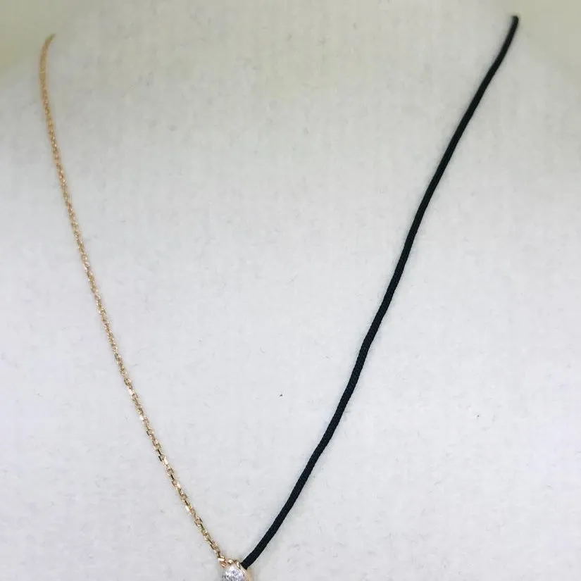 18k Fancy Diamond Chain/Silk Cord Necklace