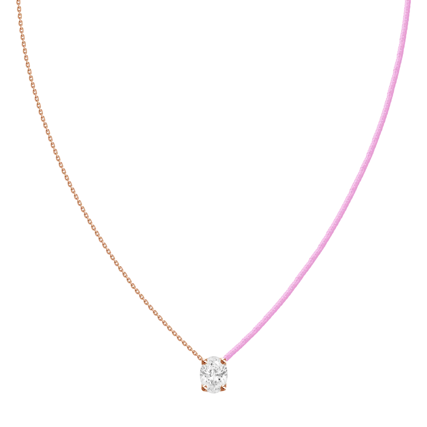 18k Fancy Diamond Chain/Silk Cord Necklace