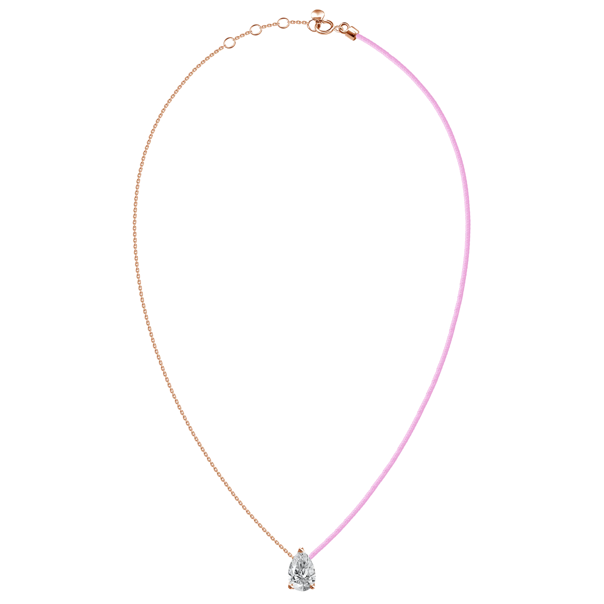 18k Fancy Diamond Chain/Silk Cord Necklace