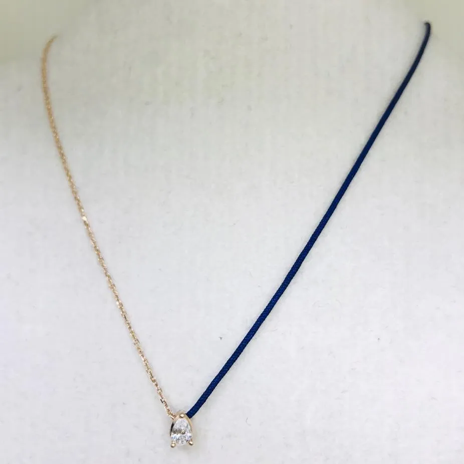 18k Fancy Diamond Chain/Silk Cord Necklace