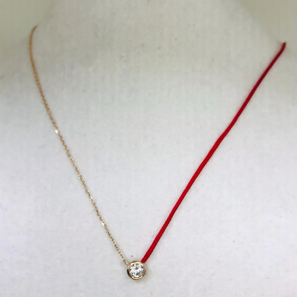 18k Fancy Diamond Chain/Silk Cord Necklace