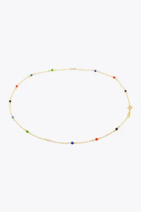 18K Gold-Plated Multicolored Bead Necklace