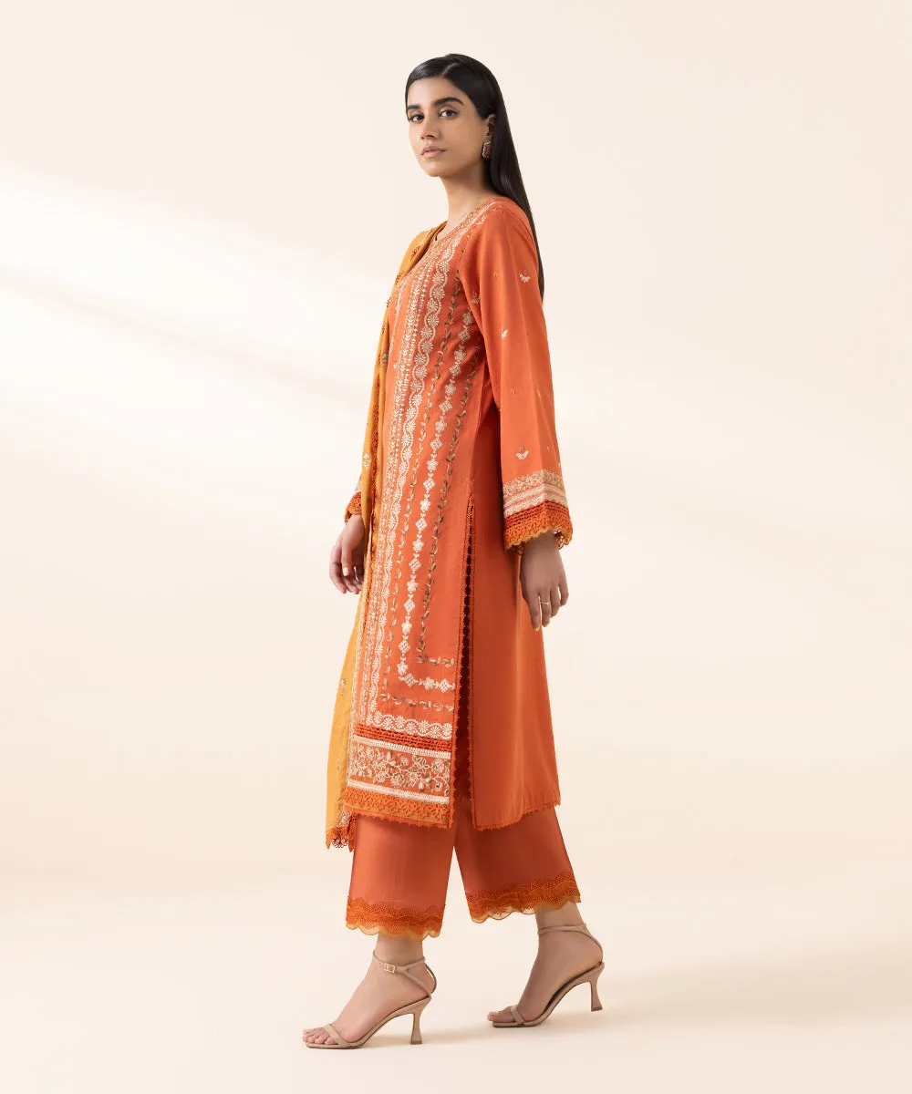 3 Piece - Embroidered Karandi Suit