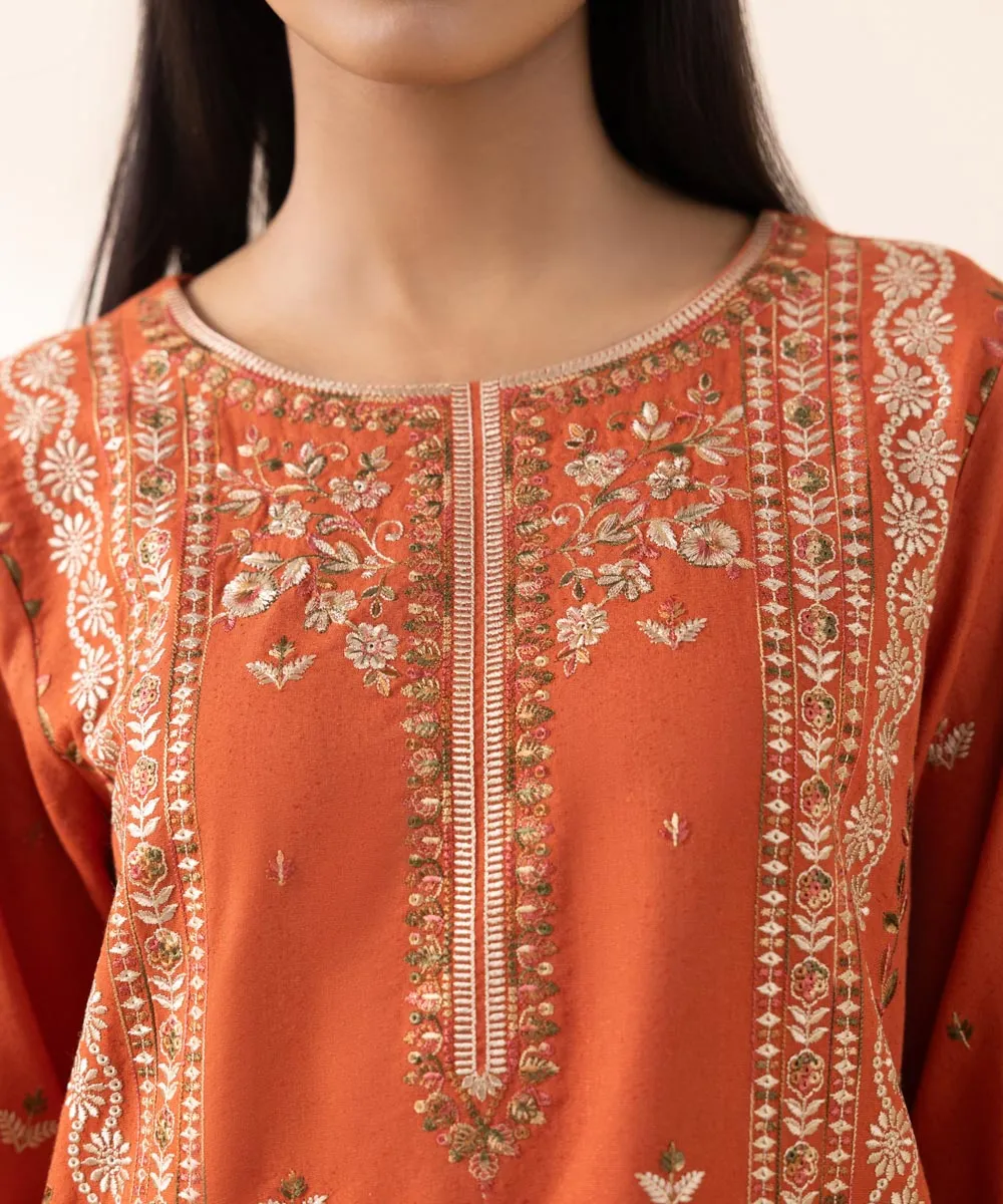 3 Piece - Embroidered Karandi Suit