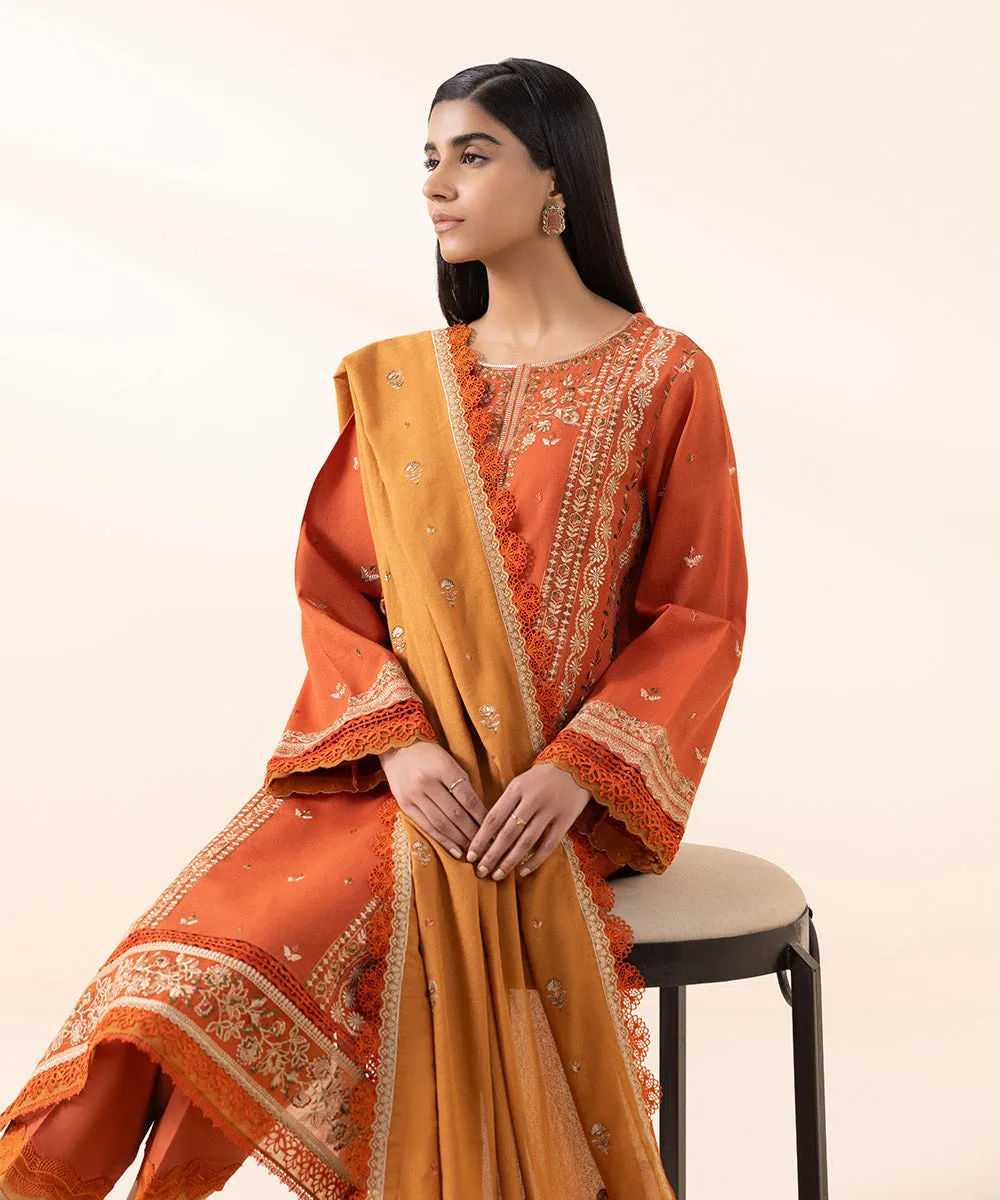 3 Piece - Embroidered Karandi Suit