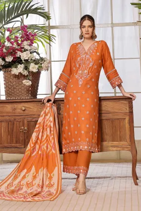 3PC Unstitched Embroidered Jacquard Linen Suit KJE-2284