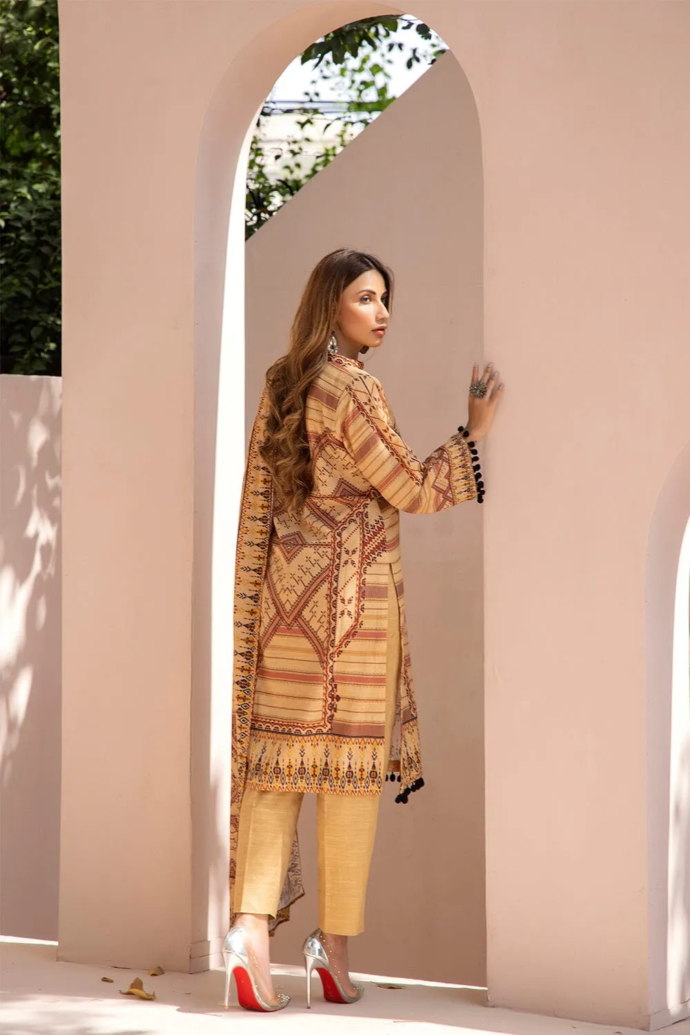 3PC Unstitched Khaddar Suit KKH-2203