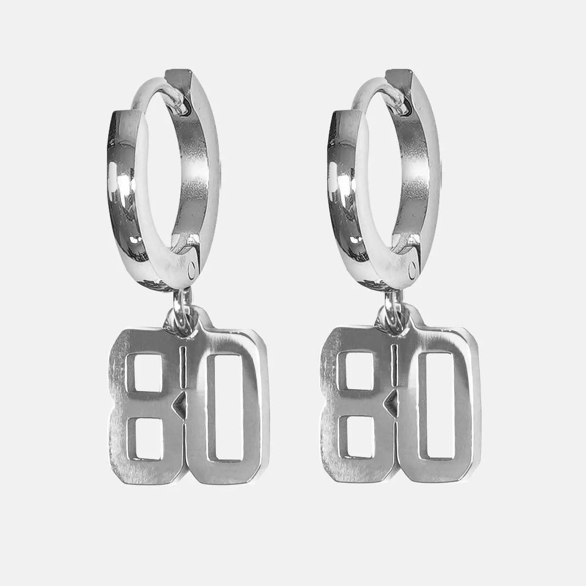 80 Number Earring - Stainless Steel