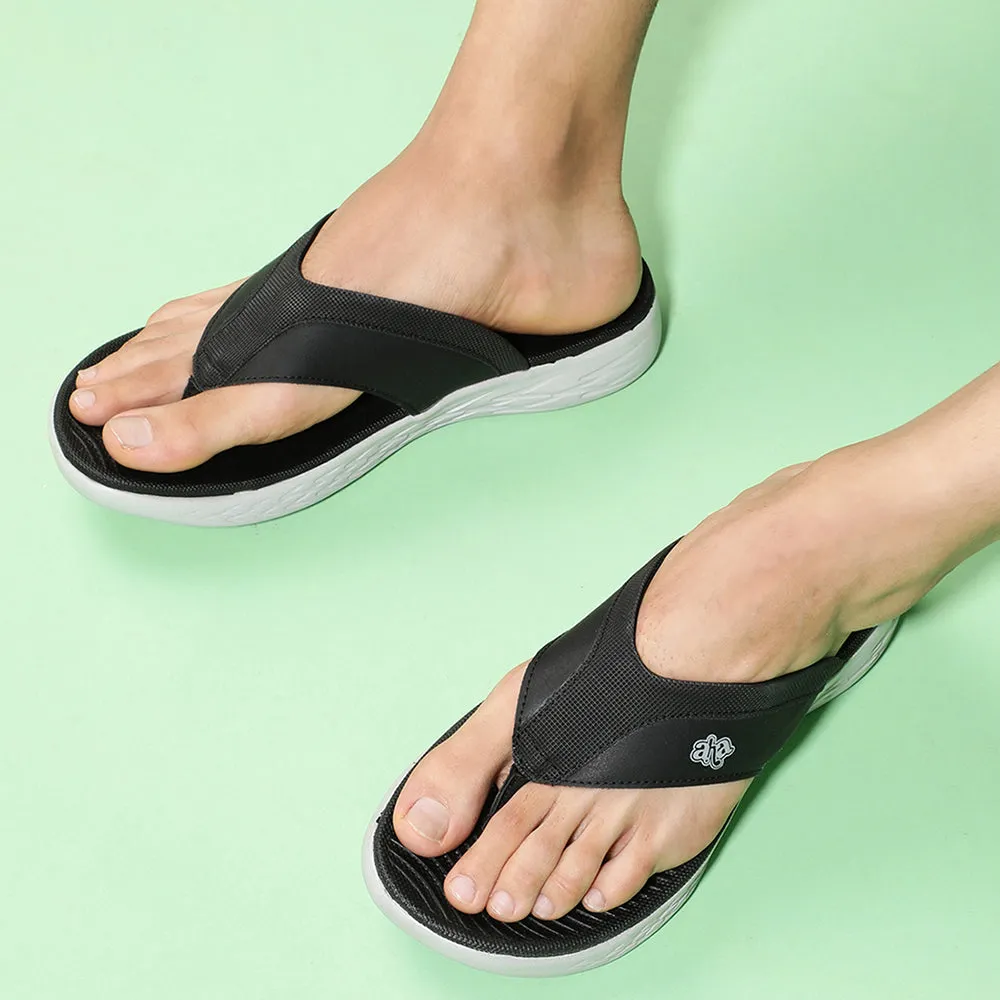 A-HA By Liberty IMPACT-6 Black Flip-Flop For Men