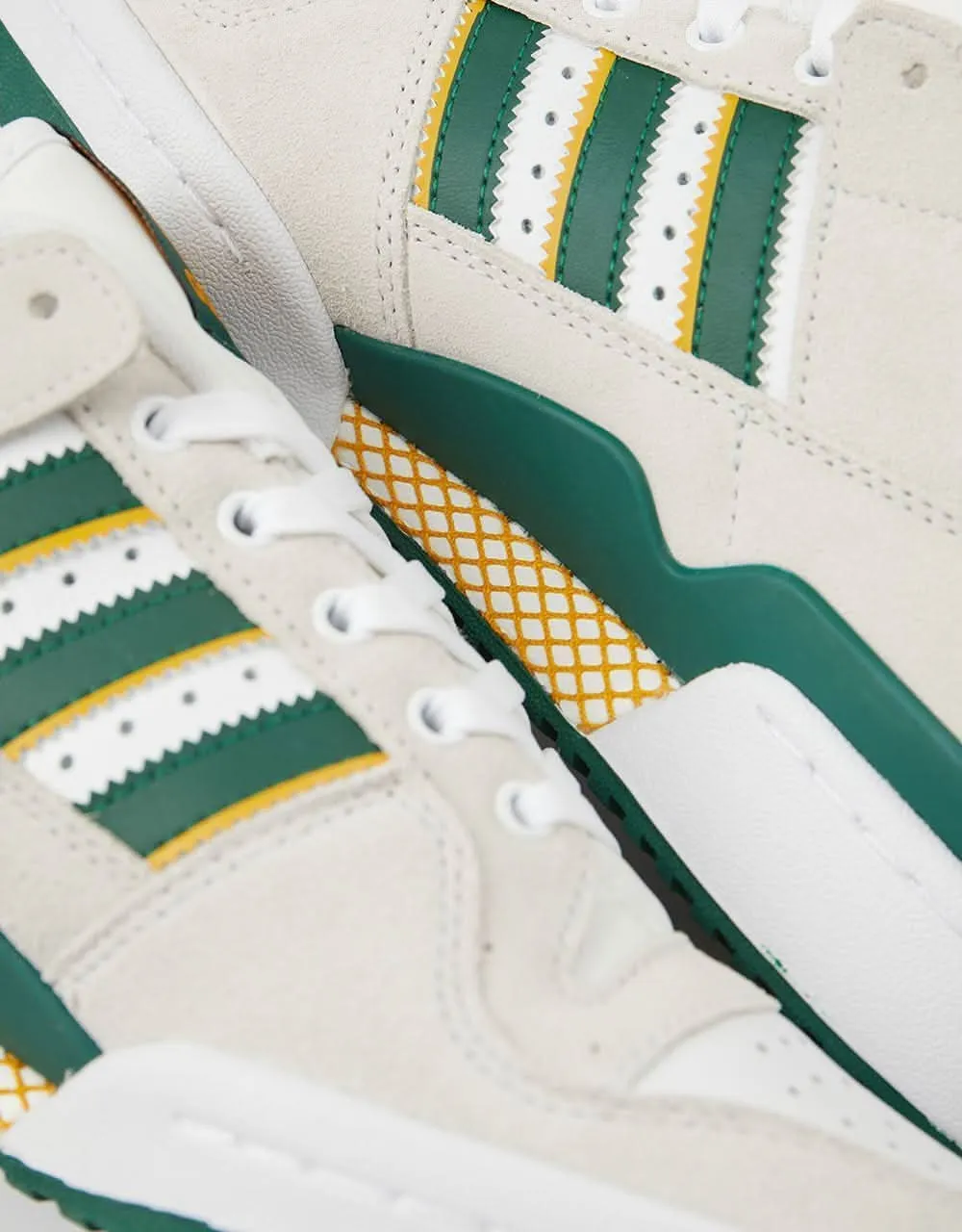 adidas Forum 84 Low ADV Skate Shoes - Crystal White/Dark Green/Preloved Yellow