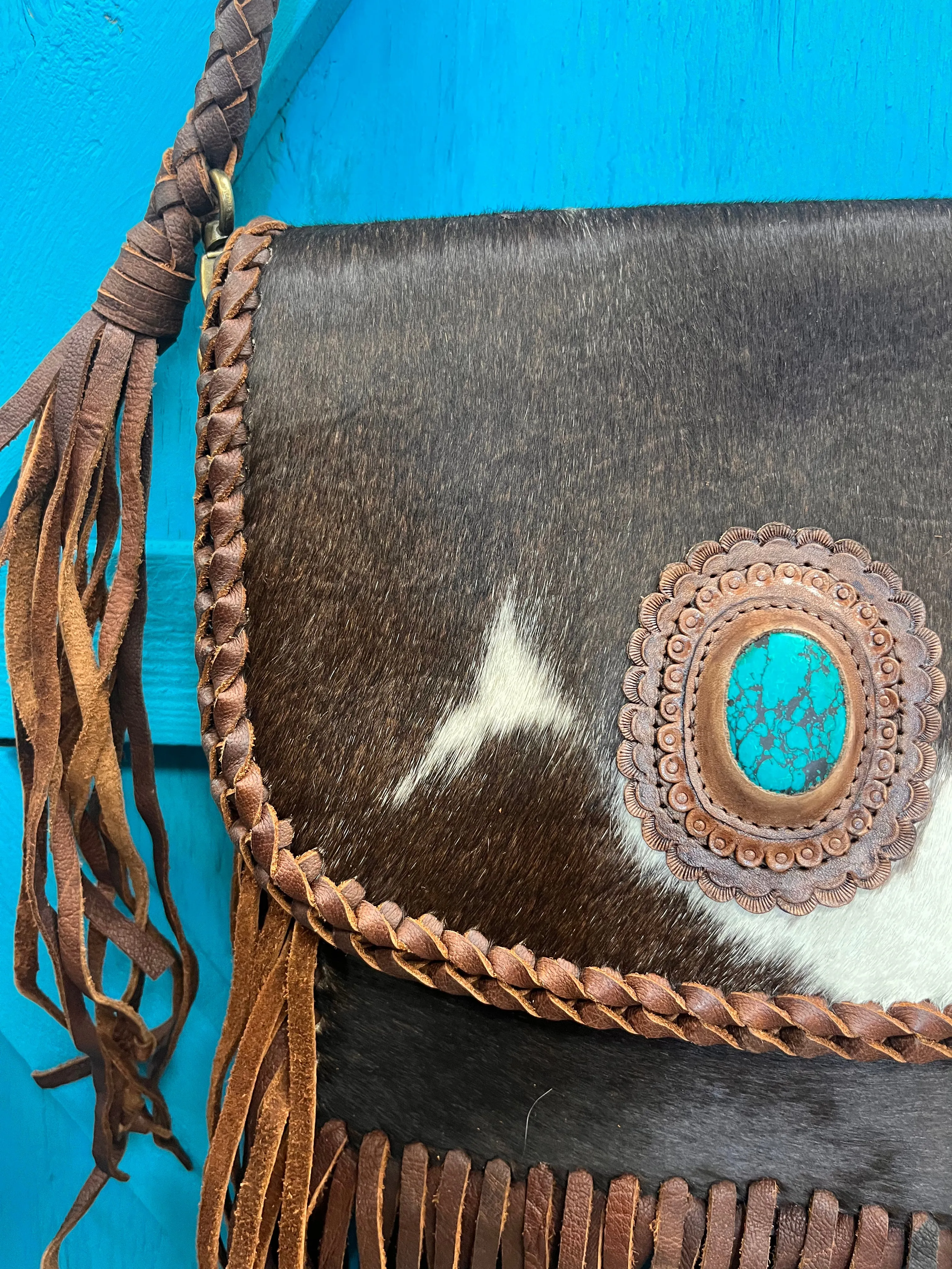 American Darling Cowhide Hair-On Concealed Carry Crossbody Messenger Purse ADBG250B