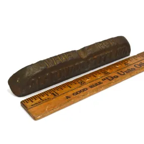 Antique PROMO PEN REST / PAPERWEIGHT Cast Iron "ALAN WOOD STEEL CO." Advertising