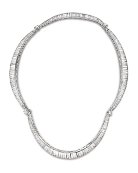 Baguette-Cut Diamond Necklace, 50.00 Carats