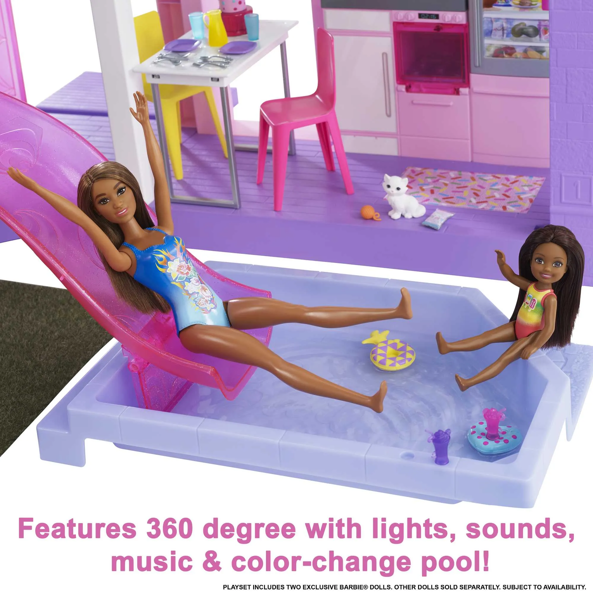 Barbie 60Th Celebration Dreamhouse Playset (3.75 Ft) With 2 Dolls, Car & More