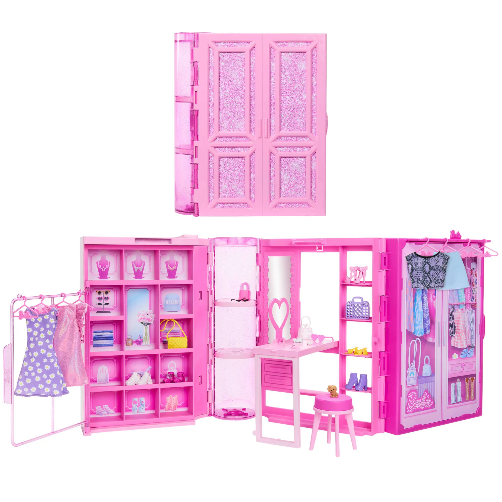 Barbie Dream Closet Toy Playset With Clothes & Accessories, 3-Ft-Wide With 25  Pieces