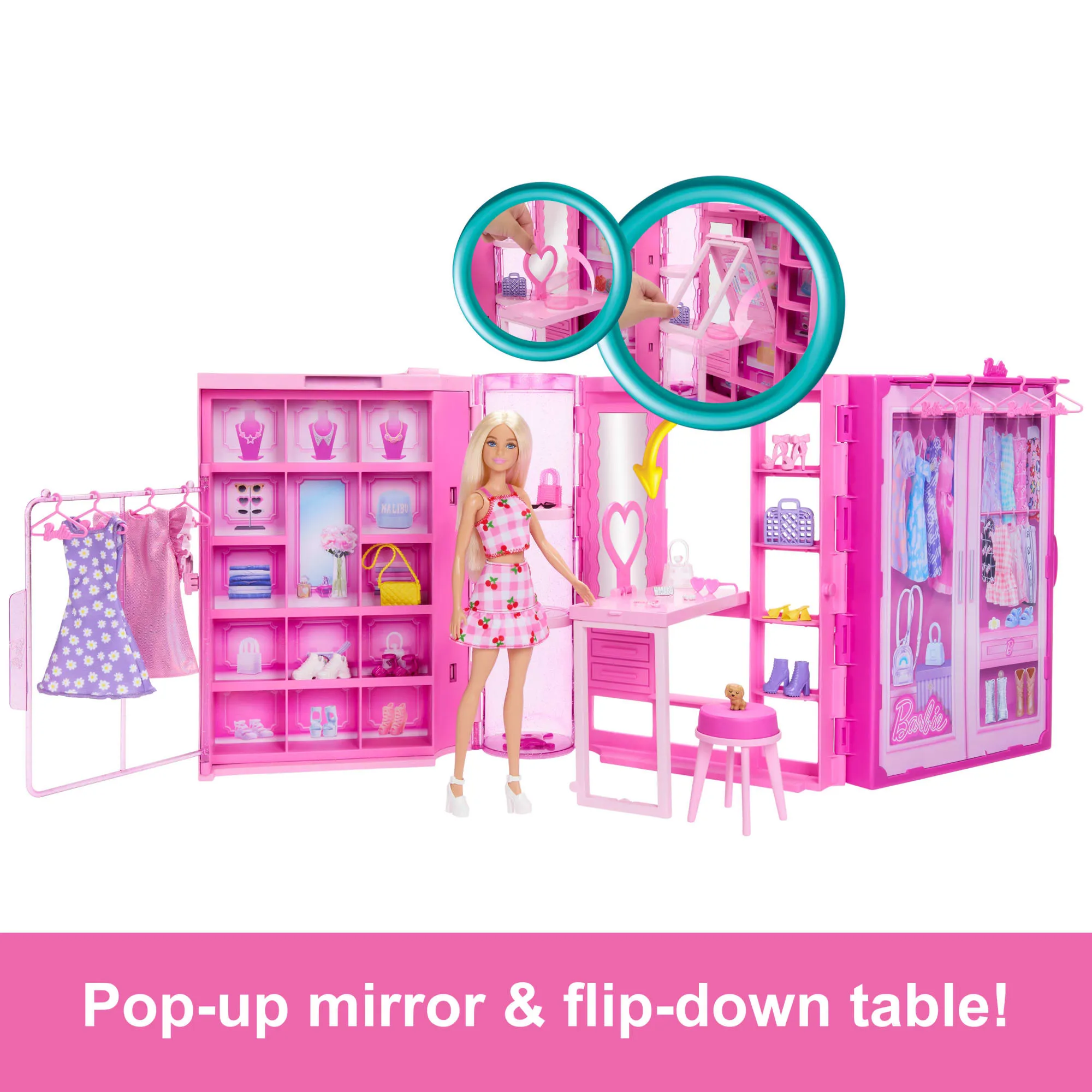 Barbie Dream Closet Toy Playset With Fashion Doll, CloThes, & Accessories, 3-Ft-Wide With 25  Pieces