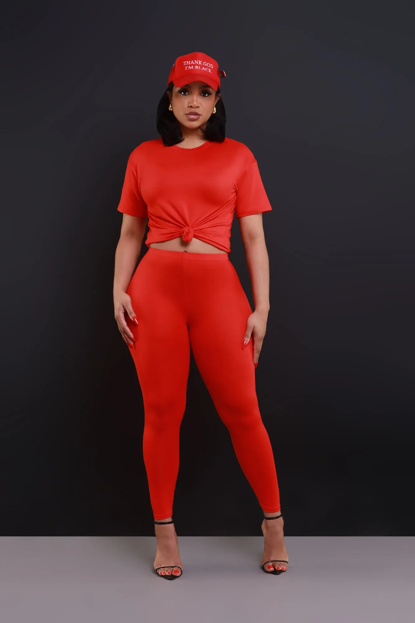 Be Great Short Sleeve Legging Set - Red