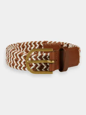 Braided leather & cord belt