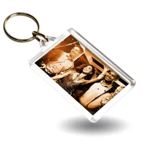 C1 Rectangular Blank Plastic Photo Insert Keyring - 50 x 35mm - Individually Bagged - Pack of 10