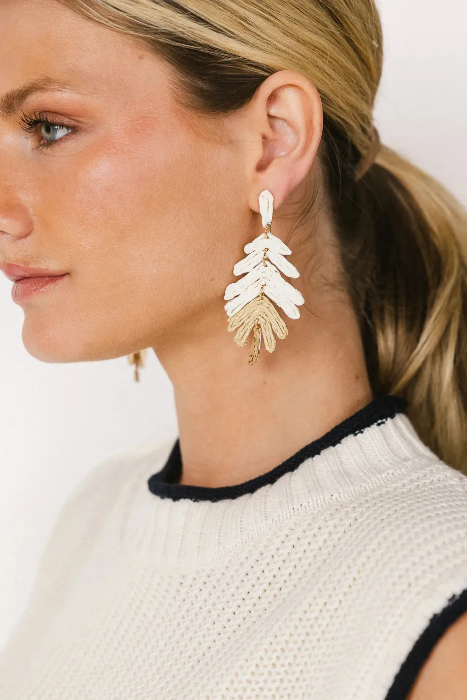 Cascade Vine Earrings in Ivory