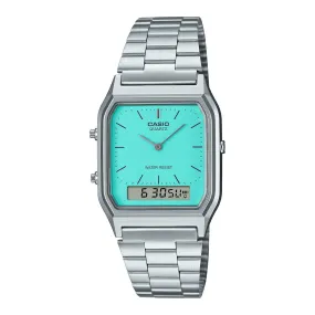 Casio Vintage 230A Turquoise Blue Silver AQ230A-2A2