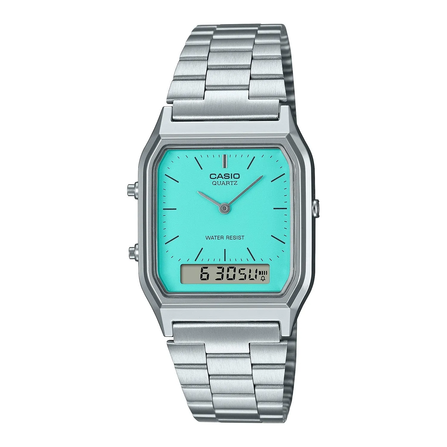 Casio Vintage 230A Turquoise Blue Silver AQ230A-2A2