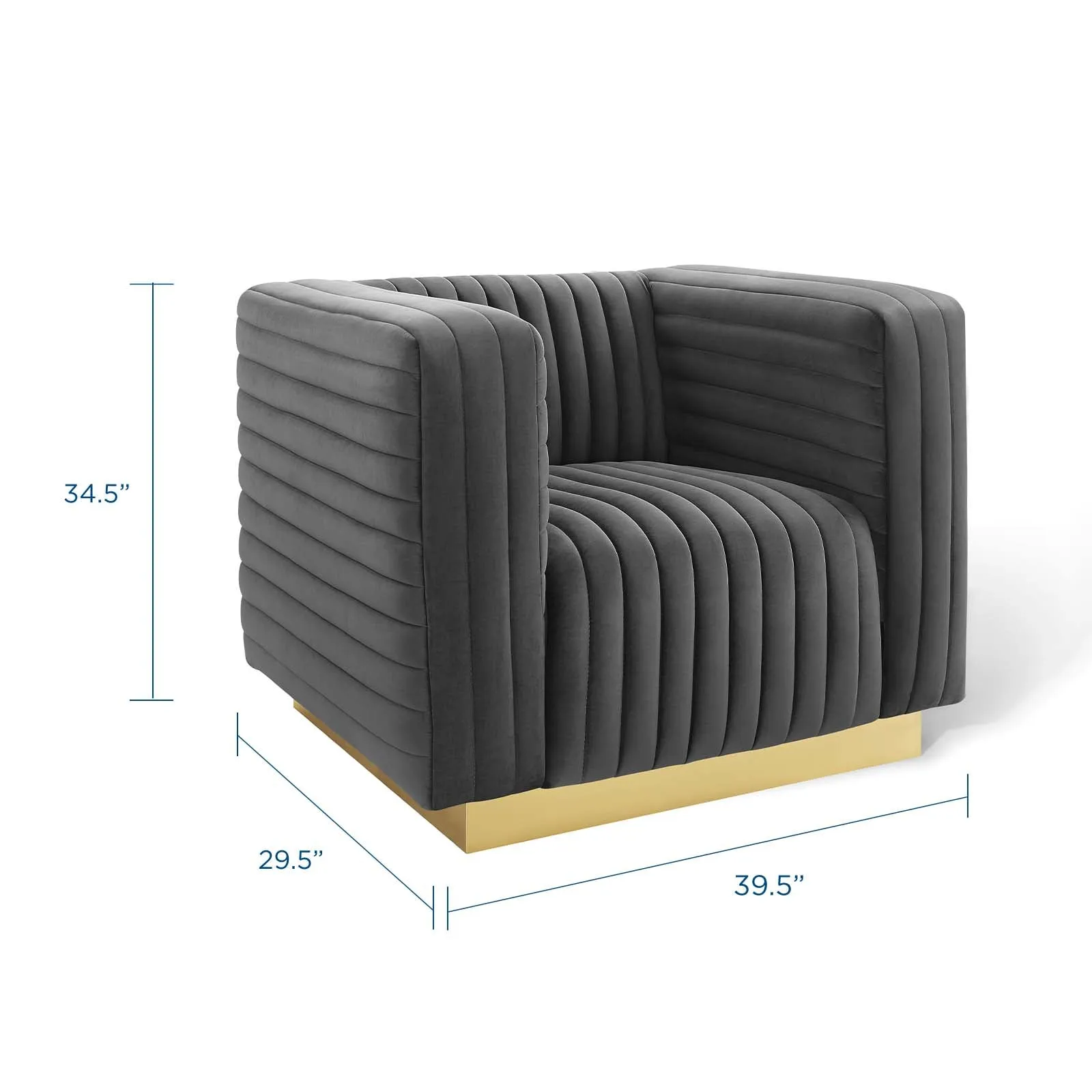 Charisma Channel Tufted Performance Velvet Accent Armchair by Modway