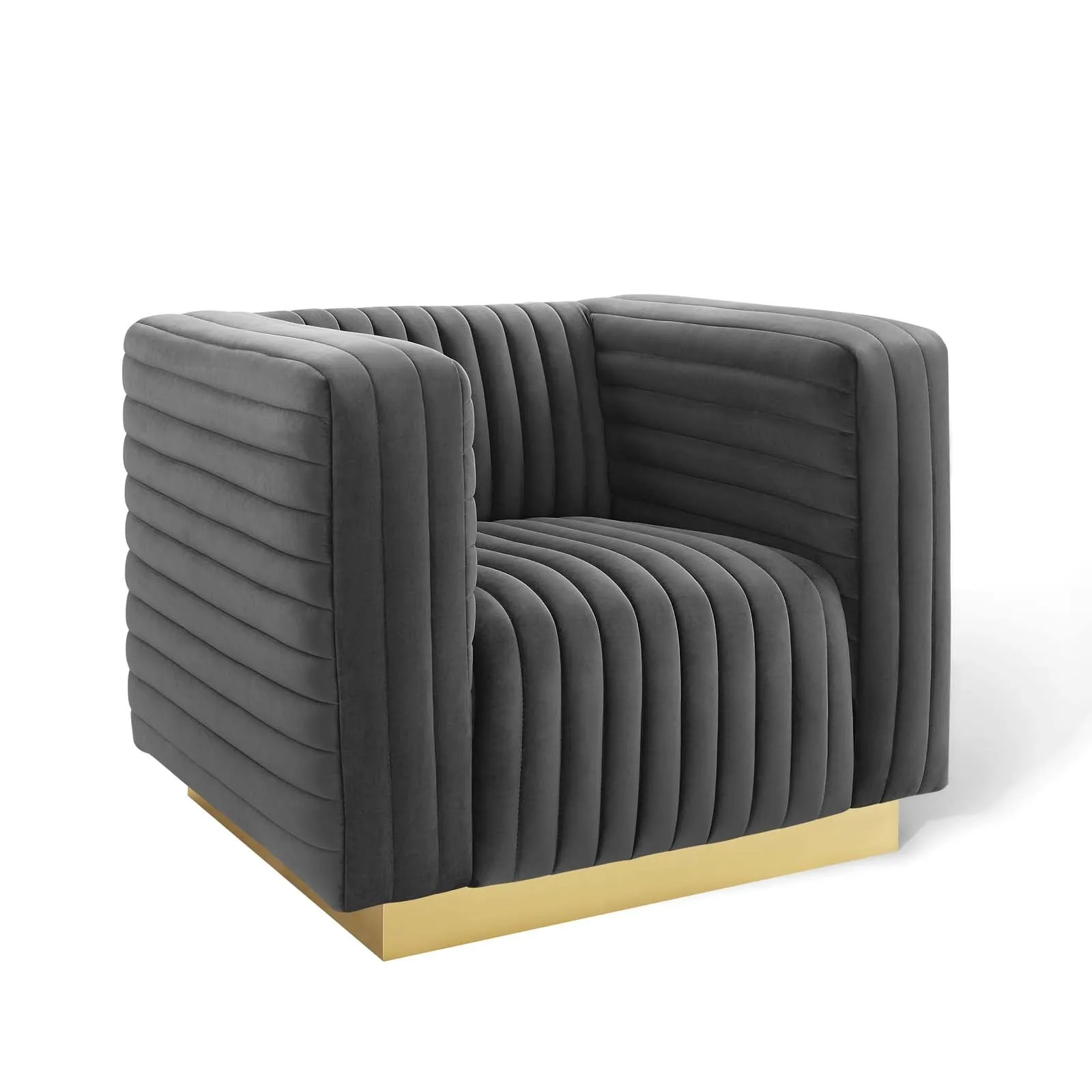 Charisma Channel Tufted Performance Velvet Accent Armchair by Modway