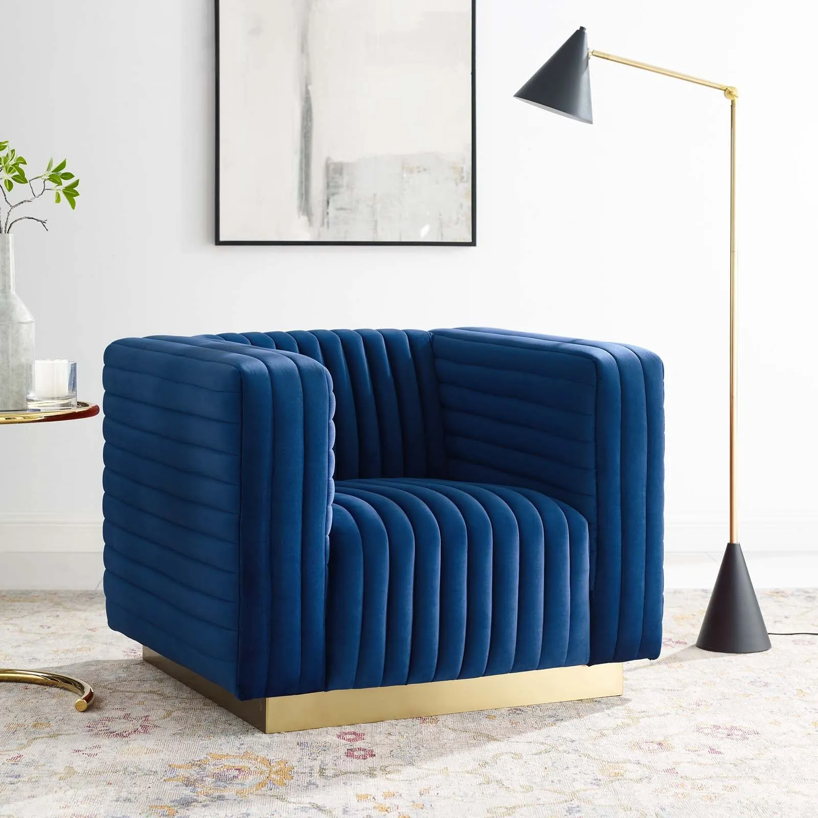 Charisma Channel Tufted Performance Velvet Accent Armchair by Modway