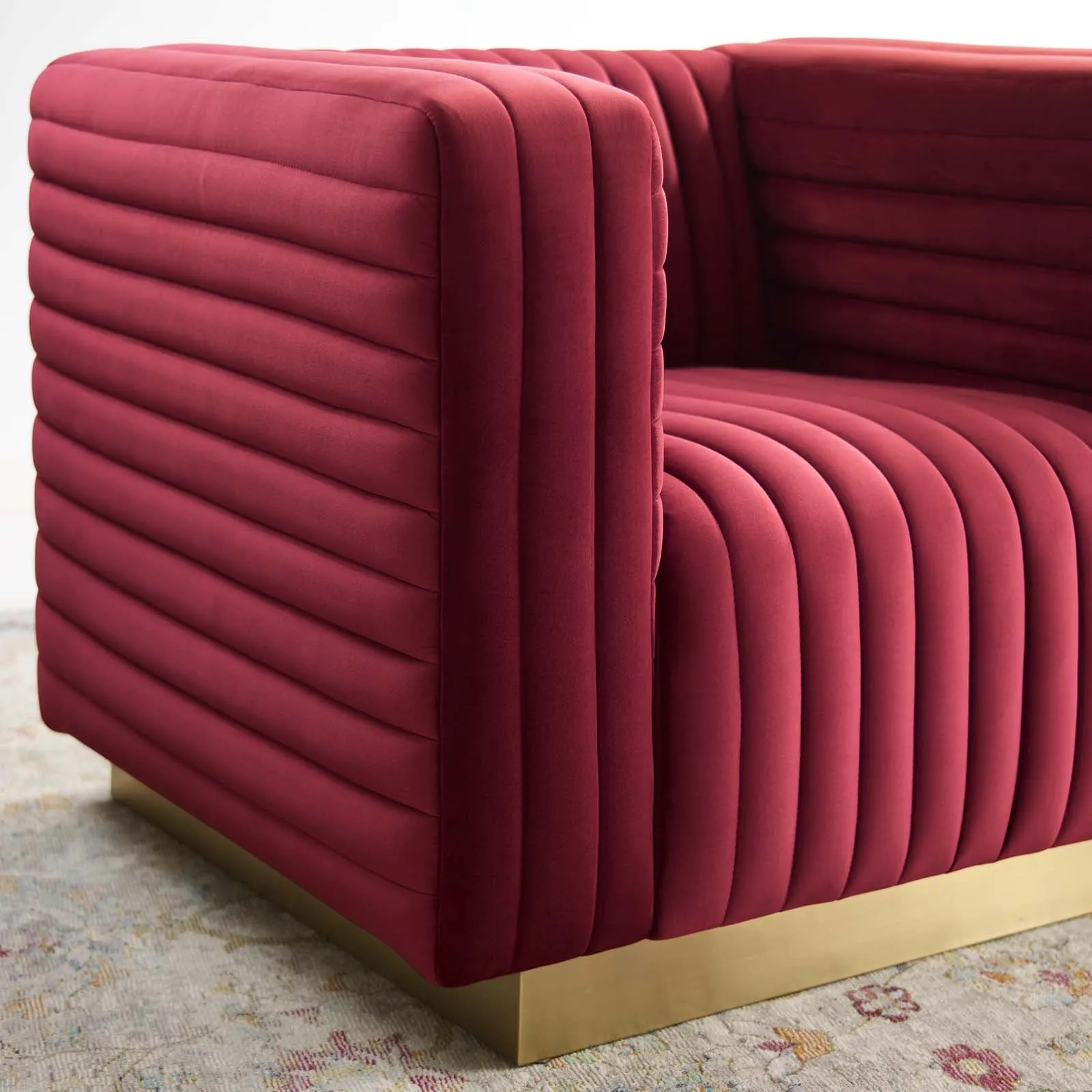 Charisma Channel Tufted Performance Velvet Accent Armchair by Modway