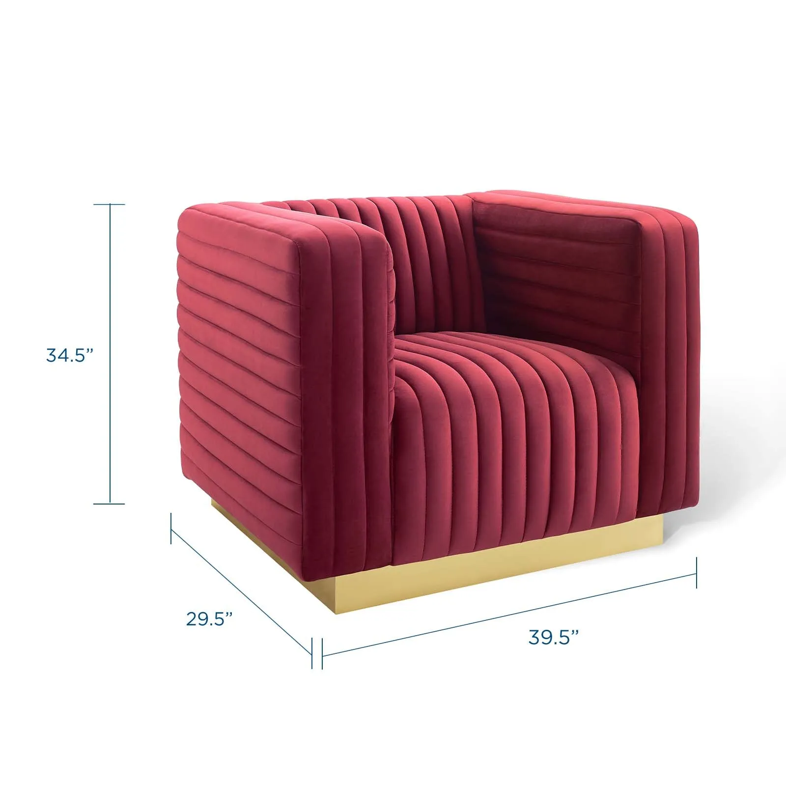 Charisma Channel Tufted Performance Velvet Accent Armchair by Modway