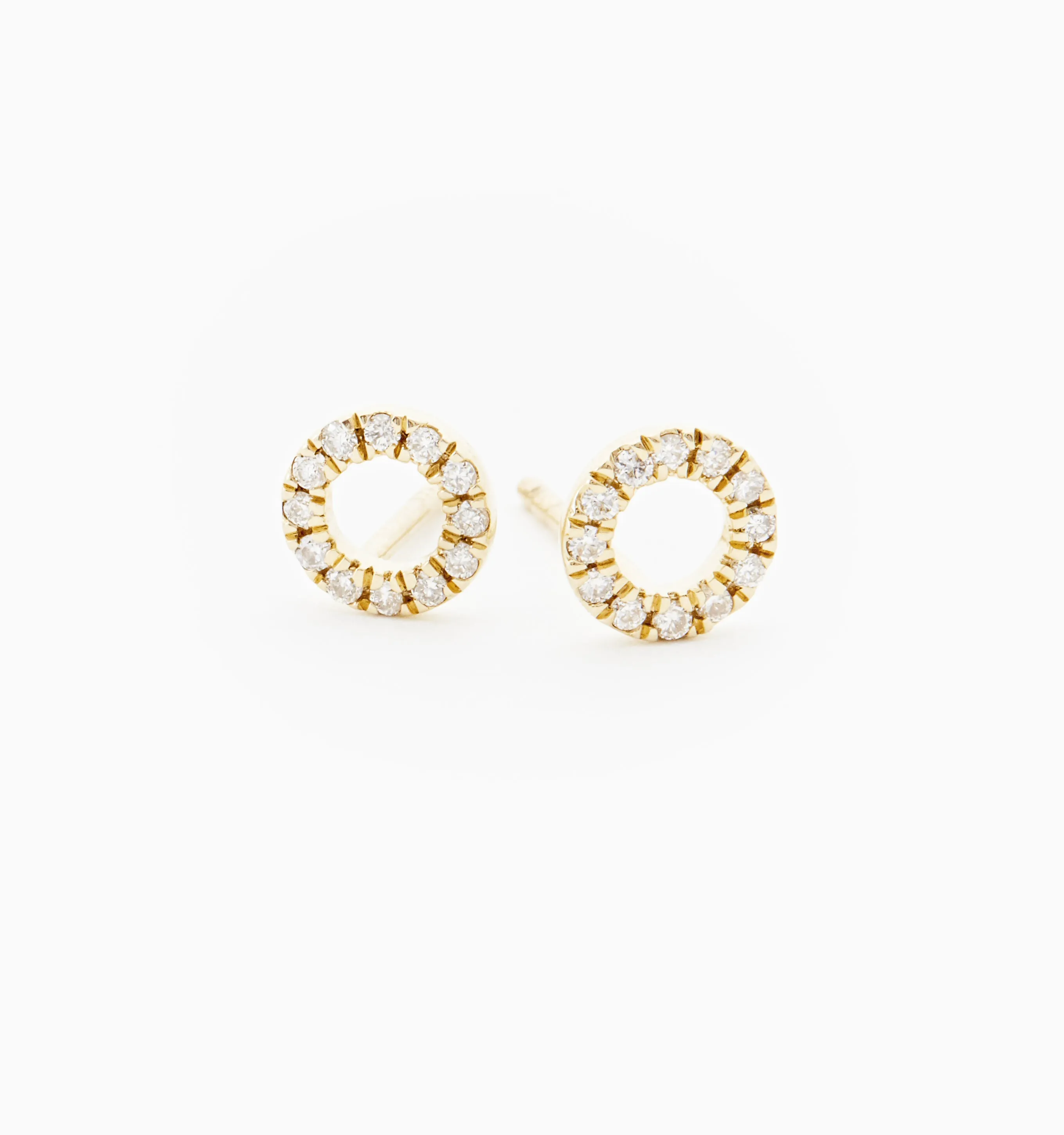 Circle Diamond Stud Earrings