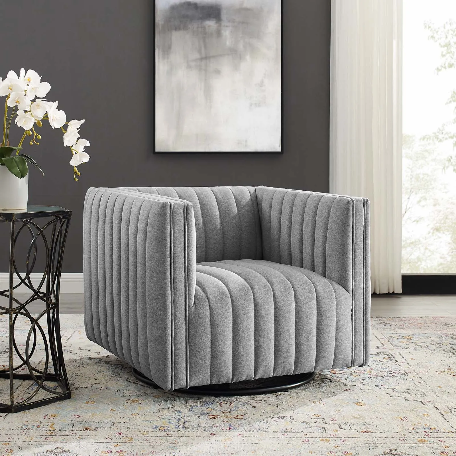 Conjure Tufted Swivel Upholstered Armchair by Modway