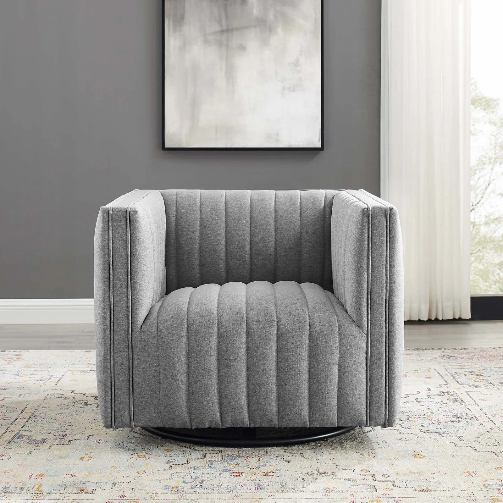 Conjure Tufted Swivel Upholstered Armchair by Modway