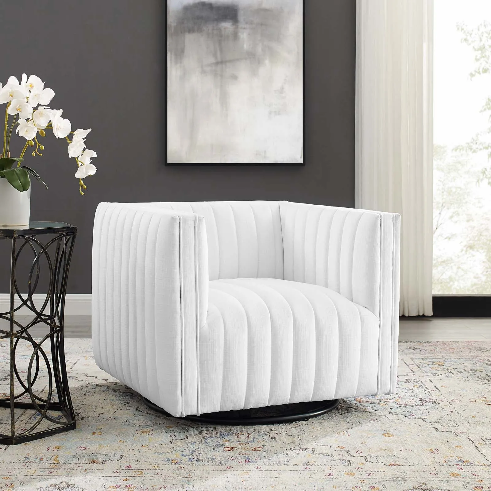 Conjure Tufted Swivel Upholstered Armchair by Modway