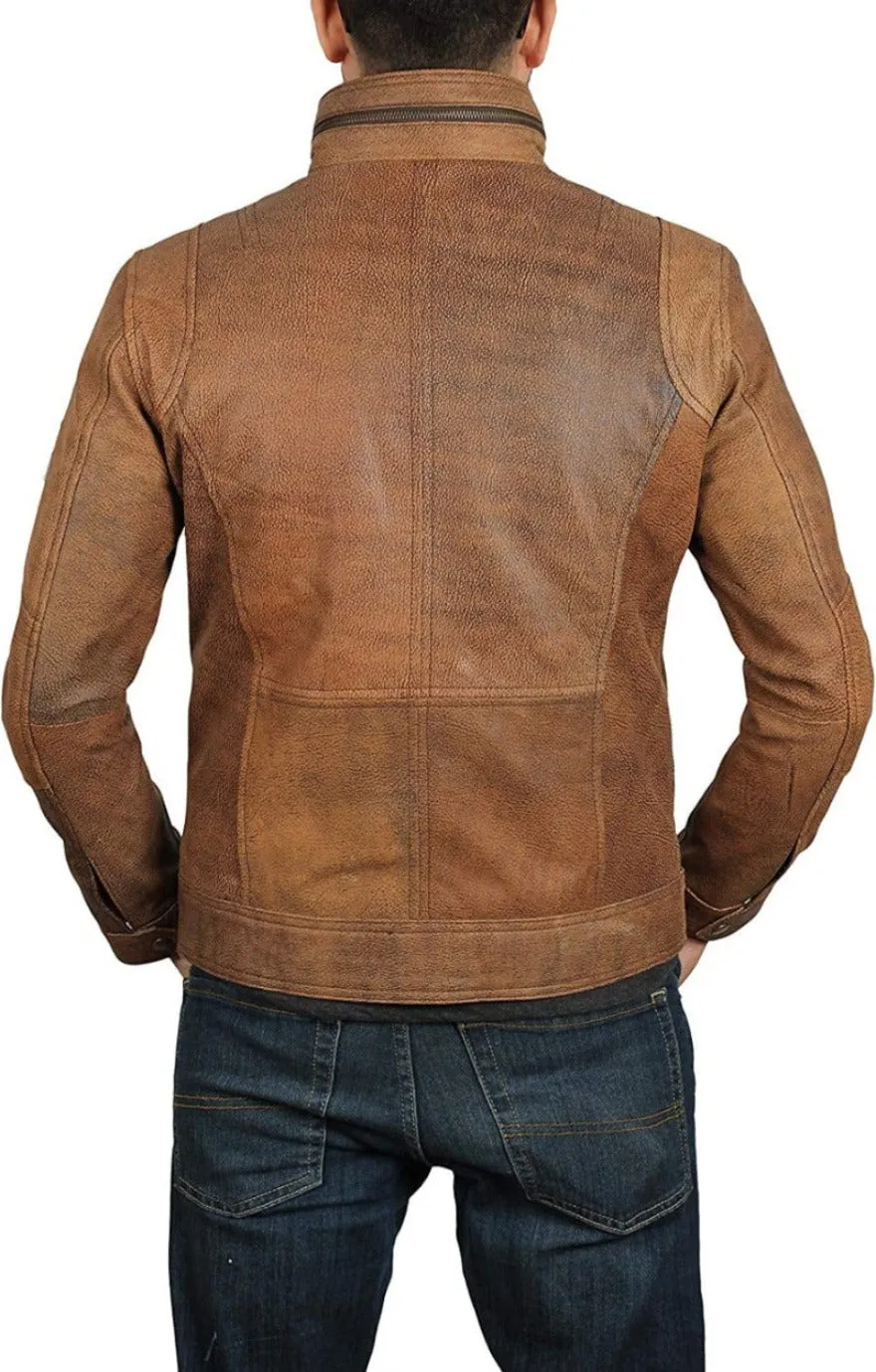 Dark Tan Leather Jacket