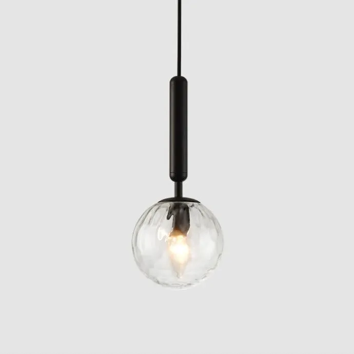 Dimpled Glass Globe Pendant Light