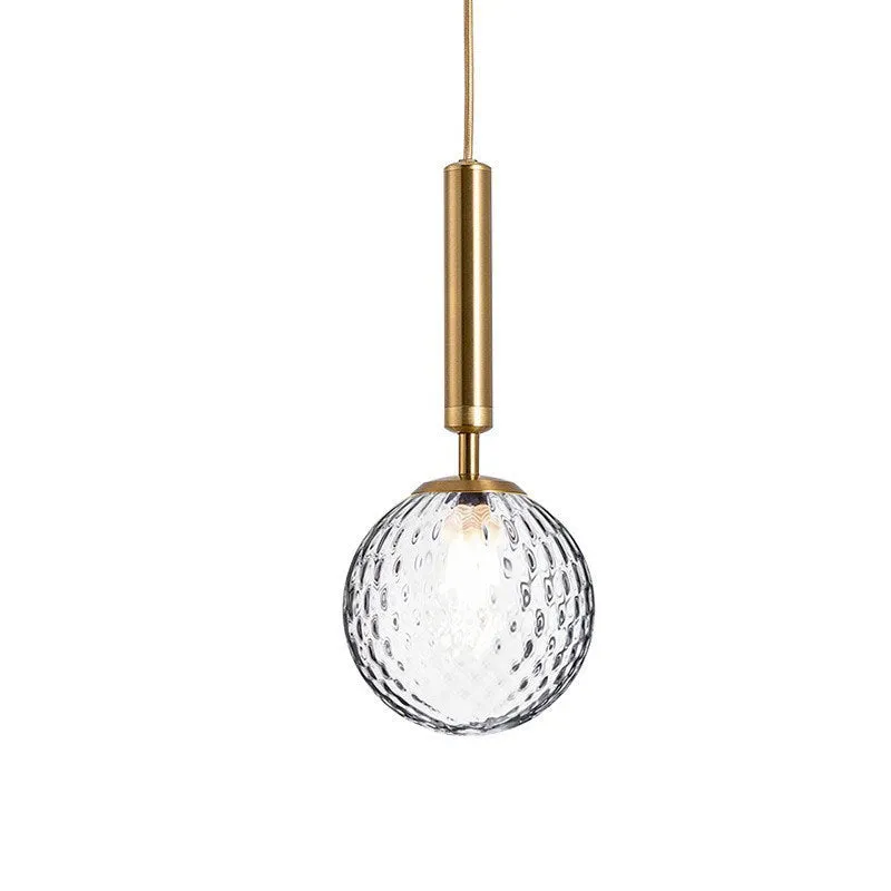 Dimpled Glass Globe Pendant Light