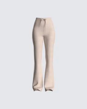 Elsie Taupe Ribbed Pant